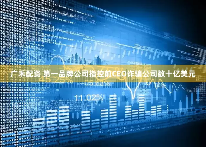 广禾配资 第一品牌公司指控前CEO诈骗公司数十亿美元